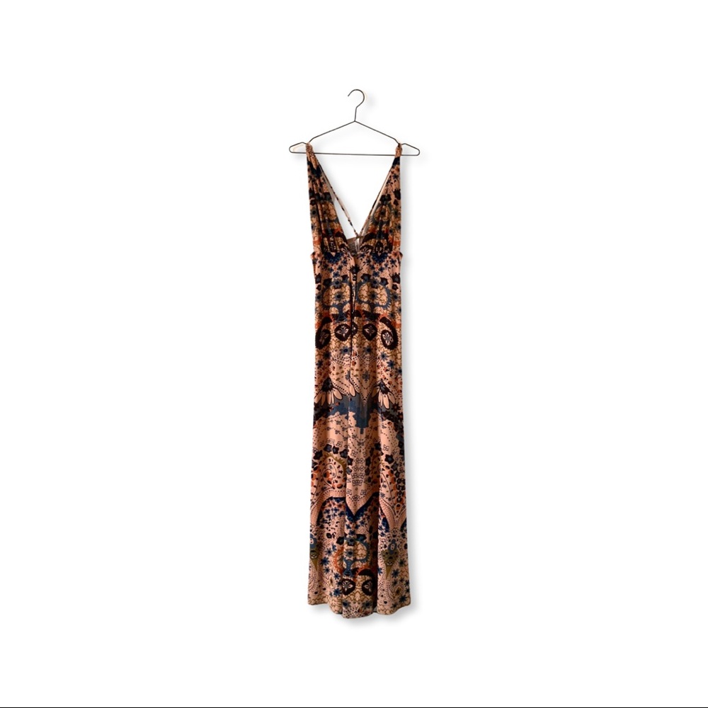 Free People Shimmery Dusty Rose Floral Maxi Dress